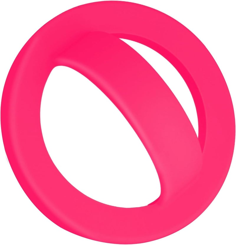 QxbBox Magnetic Silicone Ring Grip Phone Holder, Rotating Finger Loop Ring Grip Holder, Soft and Portable, Strong Magnetic Attraction, Compatible with Magsafe Phone Case (Hot Pink) - Image 1